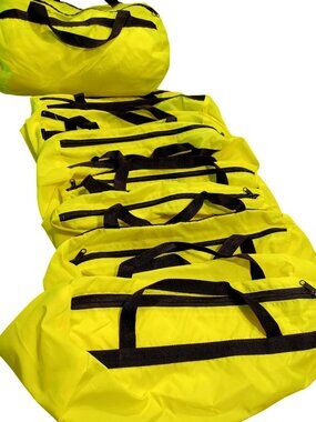 Duffel Bag Nylon Bright Yellow/Black Handles Zipper Lightweight Lot of 10
